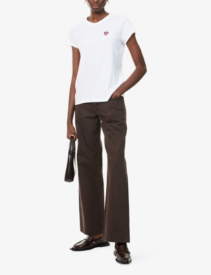 Rag & Bone Womens White Lucky Charm Embroidered Cotton-jersey T-shirt In White