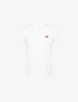Rag & Bone Womens White Lucky Charm Embroidered Cotton-jersey T-shirt In White