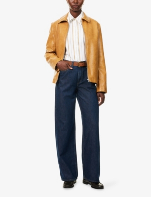 Rag & Bone Womens Welbk The Logan Mid-rise Wide-leg Denim Jeans