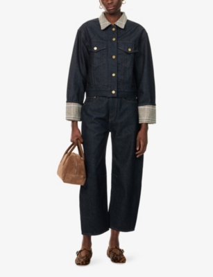 Rag & Bone Womens Twrco Harriet Boxy-fit Denim Jacket Xs In Black