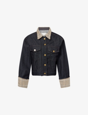 Rag & Bone Womens Twrco Harriet Boxy-fit Denim Jacket Xs In Black