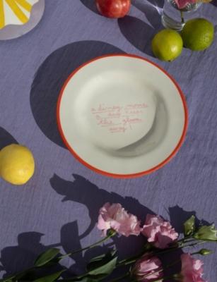 Laetitia Rouget Keeps The Gloom Away Stoneware Dessert Plate In Neutral