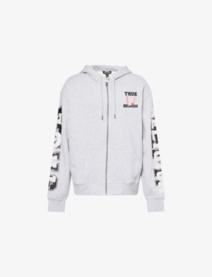 TRUE RELIGION: Applique-Patches Cotton-Blend Hoody