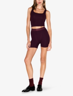 SKIMS: Scoop-Neck Ribbed Stretch-Cotton Tank Top