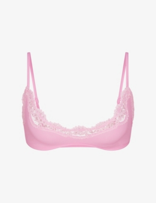 SKIMS: Fits Everybody Lace-Trim Stretch-Woven Bra