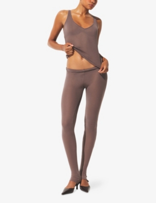 SKIMS: Sheer Cotton V-Neck Cotton-Blend Tank Top