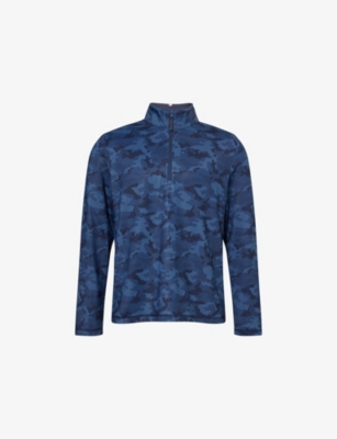 G/fore Mens Twilight Camo Quarter-zip Jersey Sweatshirt In Blue