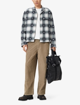 Allsaints Mens Gull Brown Dunstan Straight-leg Corduroy Trousers In Brown