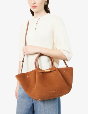 Demellier Womens Deep Tan/deep Tan The Midi New York Suede Tote Bag