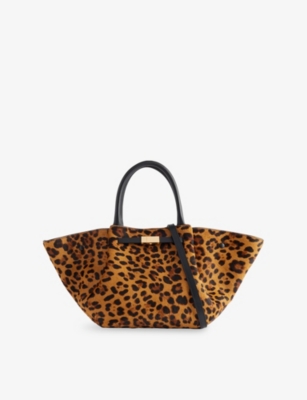 Demellier Medium Leopard-effect Calf Hair New York Tote Bag