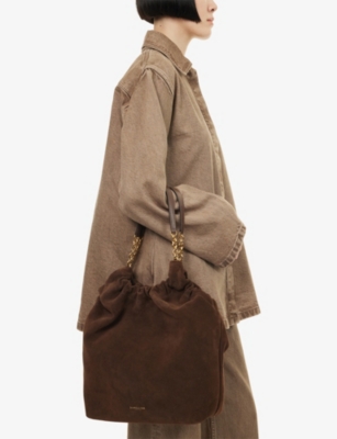 Demellier Miami Bag Mocha Suede And Mocha Smooth In Brown