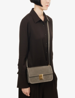 Demellier Womens Deep Olive/deep Olive Paris Suede Cross-body Bag
