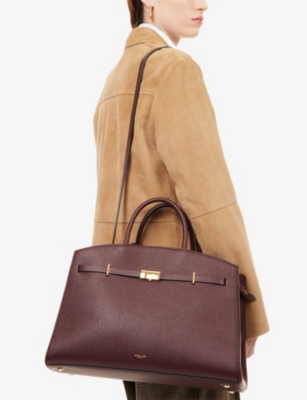 Demellier Womens The Hudson Leather Tote Bag Burgundy Leather In Burgundy