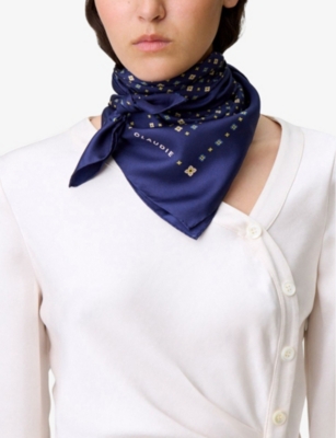 CLAUDIE PIERLOT: Square Graphic-Print Silk Scarf