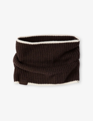SANDRO: Contrast-Trim Ribbed-Knit Wool Neck Warmer