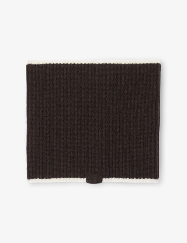 Contrast-Trim Ribbed-Knit Wool Neck Warmer
