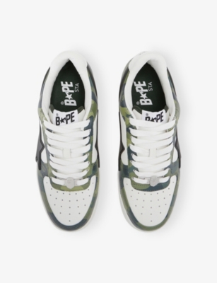 A BATHING APE: BAPE STA OS #1 M1 Leather Trainers