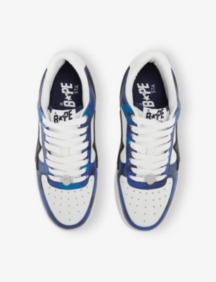 A Bathing Ape Sta Logo-patch Low-top Sneakers In Blue