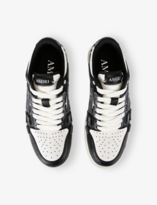 Amiri Pacific Bones Bandana-print Leather Sneakers In Black