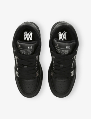 Amiri Men Black Sneakers With Logo Patch On The Side And Logo Lettering On The Rear In Leather Man In Black