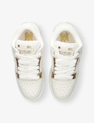 Amiri Men White Sneakers With Logo Patch On The Side And Logo Lettering On The Rear In Leather Man In White