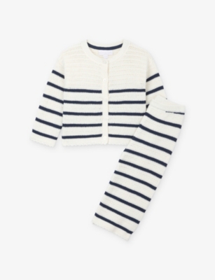 The Little White Company: Striped Two-Piece Cotton Set 0-4 Years