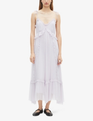 THE KOOPLES: Ruffle-Trim V-Neck Woven Midi Dress