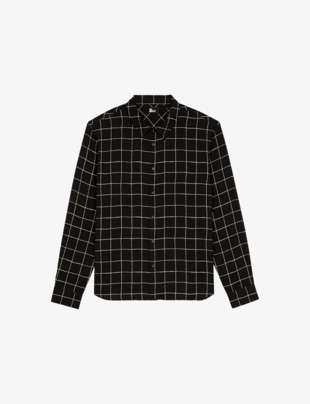 Plaid Long-Sleeve Checked Woven Shirt