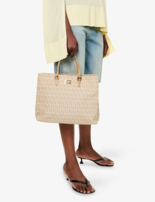 RESELFRIDGES: Pre-Loved Fendi Zucchino Canvas Tote Bag