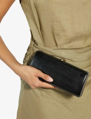 DUNE: Belinda Metallic Faux-Leather Clutch Bag