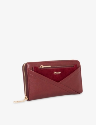Dune Womens Burgundy Synthetic Kelbey Faux-leather Wallet