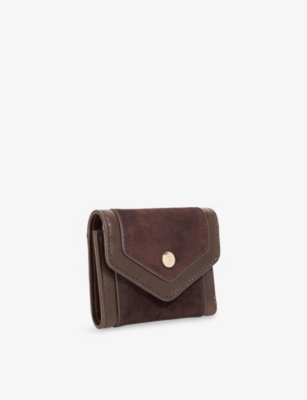 Dune Womens Brown Suede Kamara Medium Suede Card Holder In Brown