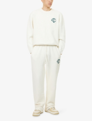 The Couture Club Mens Emblem Crewneck Knitted Jumper Off White In White