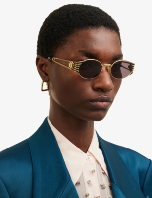 Reselfridges Womens  Pre-loved Fendi 90s Round-frame Acetate Sunglasses In Multi