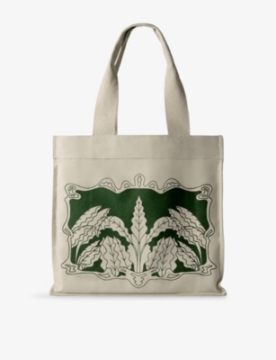 Sowvital Womens White Text-print Cotton-canvas Tote Bag In White