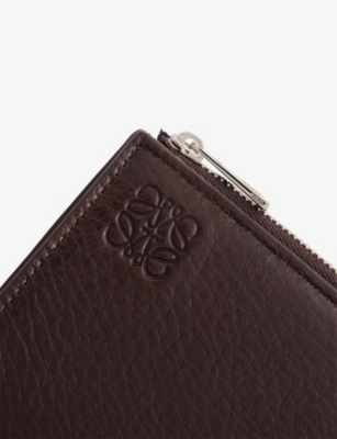 Loewe Mens Oxblood Slim Compact Leather Wallet In Burgundy