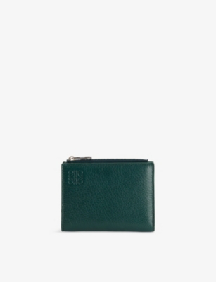 Loewe Mens Evergreen Slim Compact Leather Wallet In Green