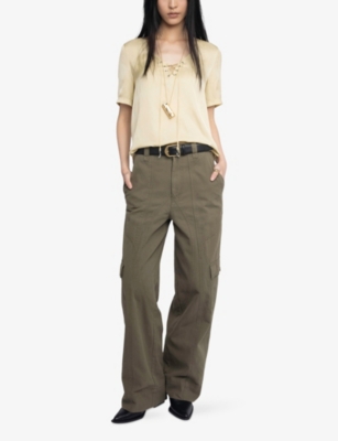 Zadig & Voltaire Terzo Lace-up Short-sleeved Top