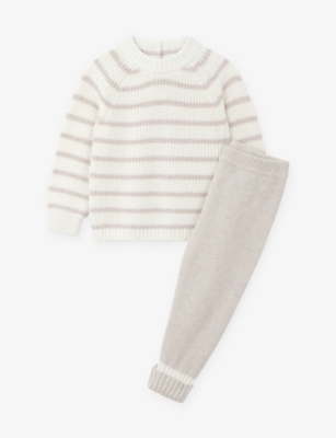 The Little White Company: Striped Two-Piece Cotton Set 0-24 Months