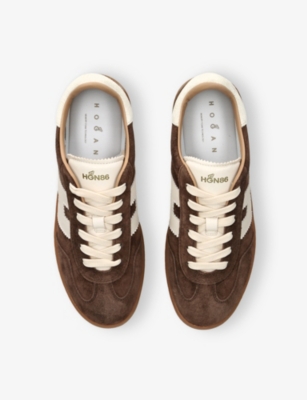 Hogan Low-top Suede Sneakers With Contrasting Stripe In Black