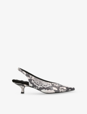 AERA: Silvana 50 Snakeskin-Embossed Faux-Leather Slingback Courts
