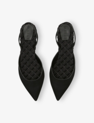 Aera Womens  Jackie Satin Slingback Flats In Black
