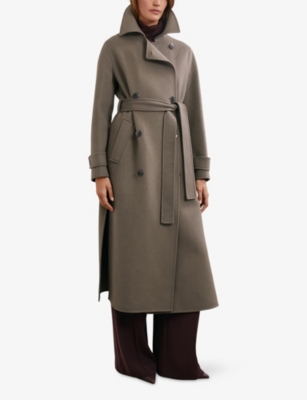 REISS: Luna Double-Breasted Wool-Blend Coat