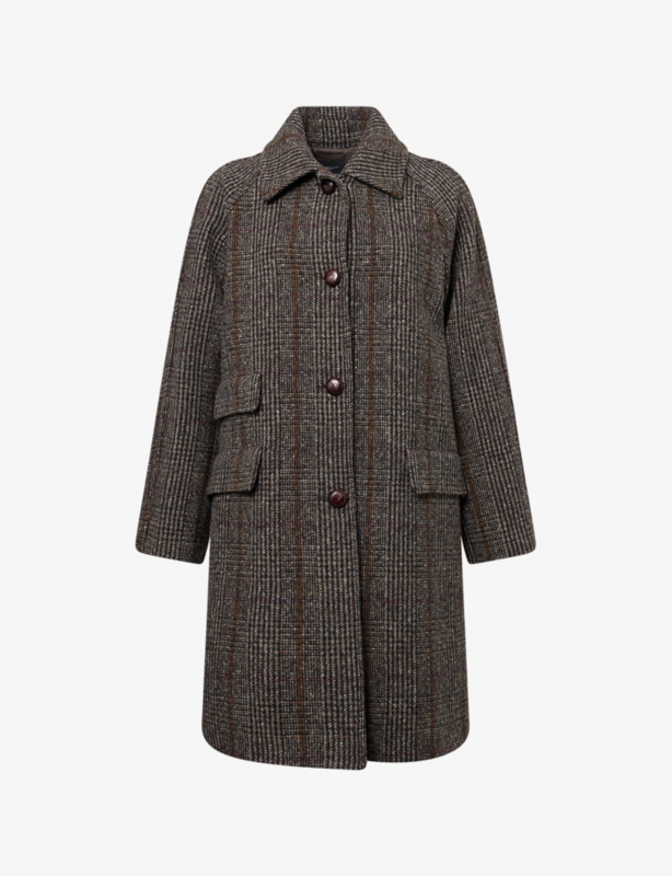 Pitone Raglan-Sleeves Wool-Blend Coat