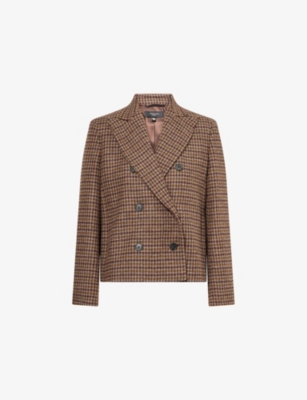 Weekend Max Mara Omens Wine-coloured Gerusia Double-breasted Wool Blazer