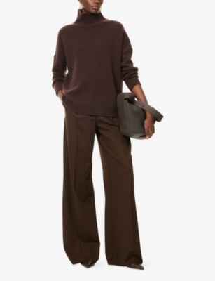 Weekend Max Mara Omens Chocolate Borgia Turtleneck Wool Jumper Xs In Brown
