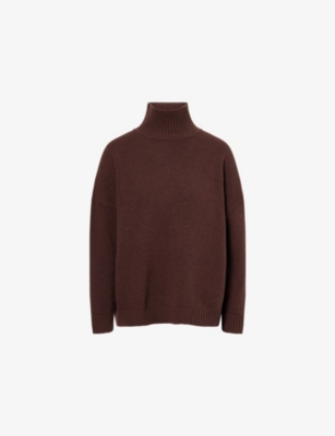 Weekend Max Mara Omens Chocolate Borgia Turtleneck Wool Jumper Xs In Brown