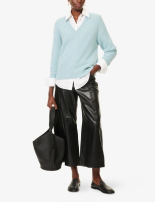 Weekend Max Mara Omens Light Blue Visita Relaxed-fit Knit Jumper In Blue