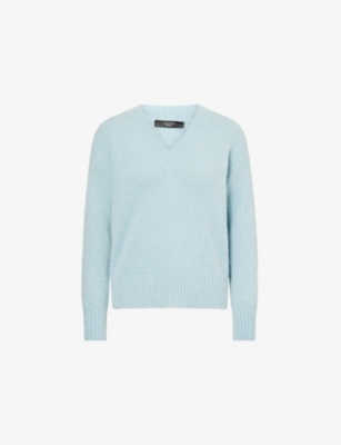 Weekend Max Mara Omens Light Blue Visita Relaxed-fit Knit Jumper In Blue