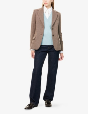WEEKEND MAX MARA: Dilly Notch-Lapels Stretch-Woven Blazer